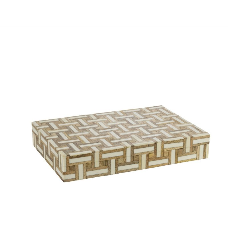 Ahşap Beyaz Dek Kutu 31x21x6cm