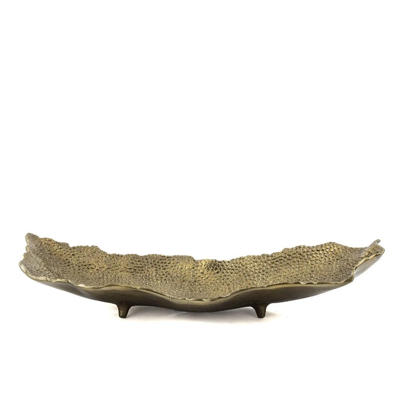 Antik Bronz Dövme Dek Tabak 49x17x9cm