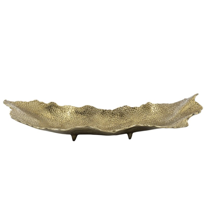 Antik Bronz Dövme Dek Tabak 61x19x12cm