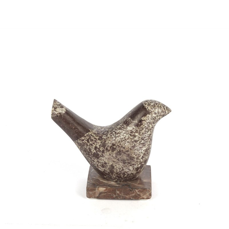 Bordo Mermer Kuş Dekor 14x12cm