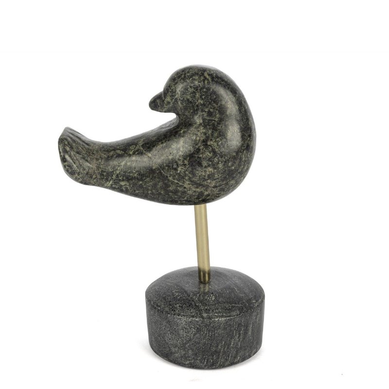 Mermer Metal Çubuk Kuş Obje 14x22cm