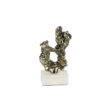 Antik Gold Beyaz Mermer Tabanlı Obje 13x8x23cm