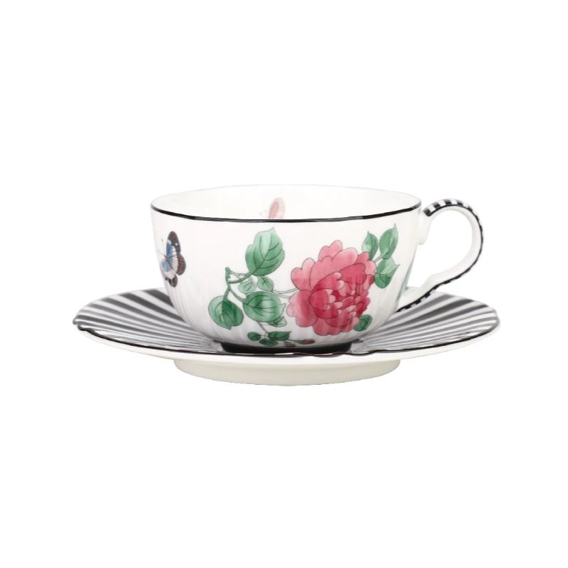 Tea Delight Kaleidoscope 190 ml Çiçek Desenli Çay Fincanı ve Tabağı