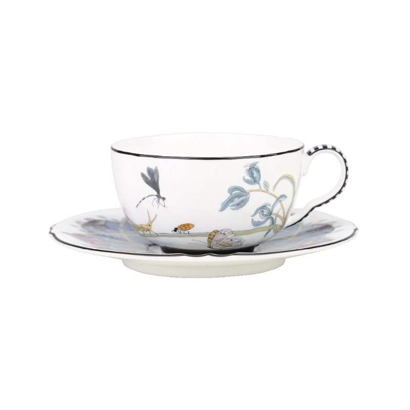 Tea Delight Kaleidoscope 190 ml Kelebek Desenli Çay Fincanı ve Tabağı