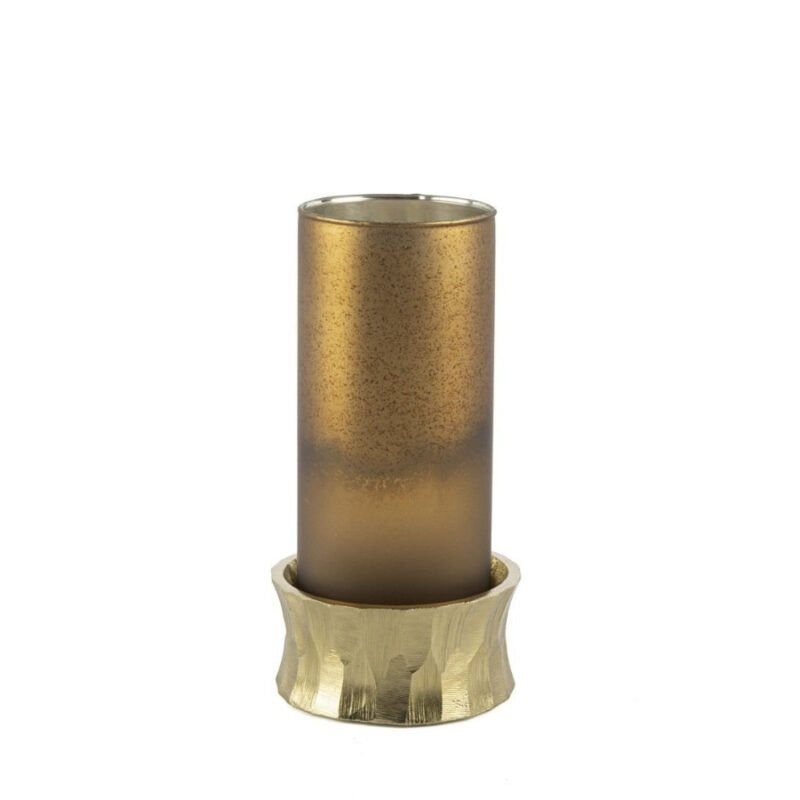 Bronz gold Alüminyum Dekoratif Mumluk 12x26cm