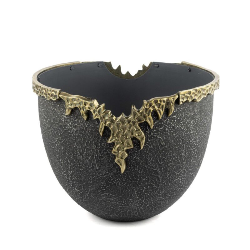 Antrasit Dokulu Piriç Antik Saksı 32x24cm
