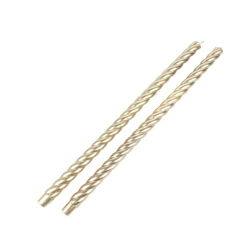 Gold İnce 2li Mum 48cm