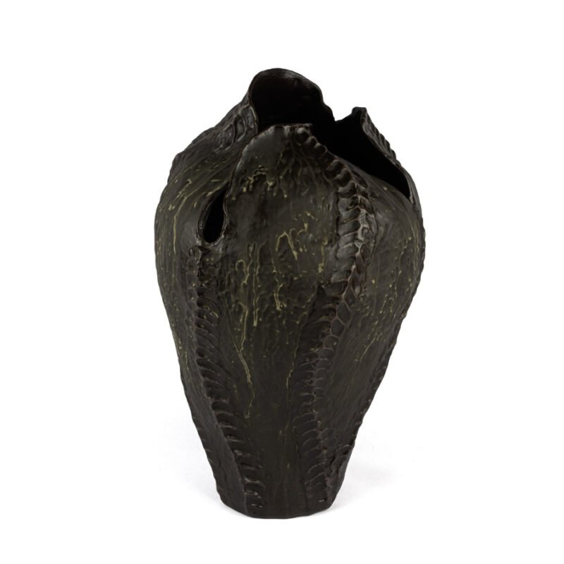 Acı Kahve Eskitme Seramik Vazo 32x53cm