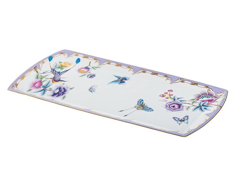Tea Delight Papillons Purple Büyük Kayık Tabak 35 cm