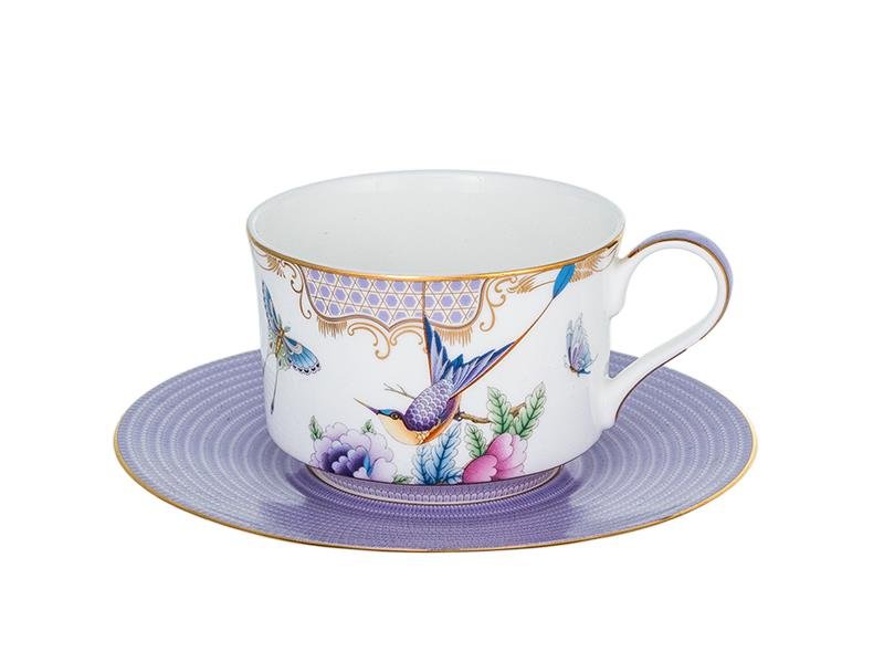 Tea Delight Papillons Purple Çay Fincanı ve Tabağı